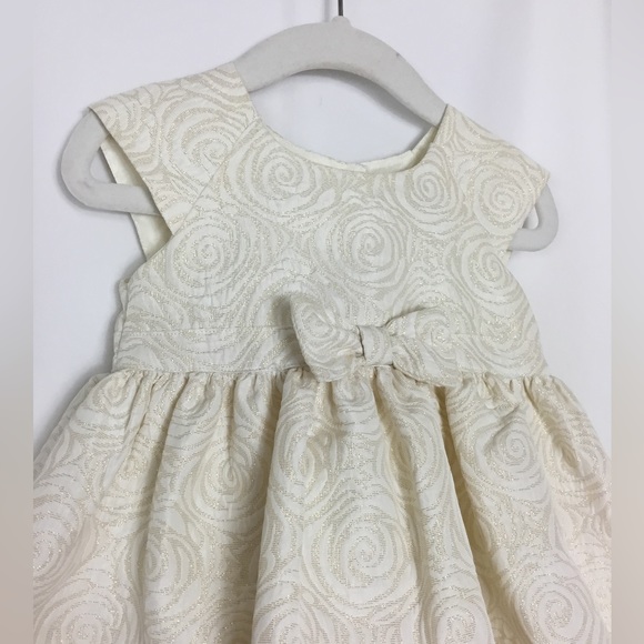 The Children’s Place White and Gold Dress Baby Size 12-18M Formal Baby Dress - Picture 3 of 5